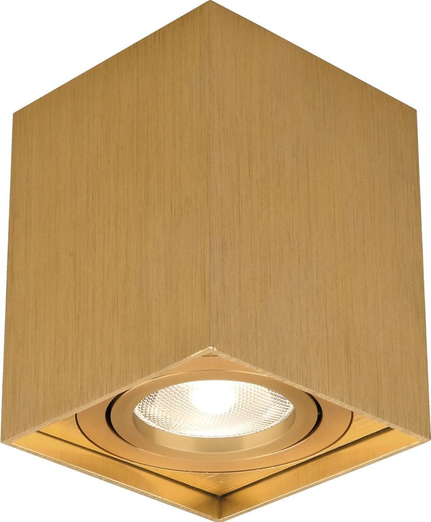 Deckenleuchte GAMA-SS Aufbaustrahler Lampe Aufputz Leuchte 96x96mm Strahler Schwenkbar 45° Eckig Gold aus Aluminium mit GU10 Fassung