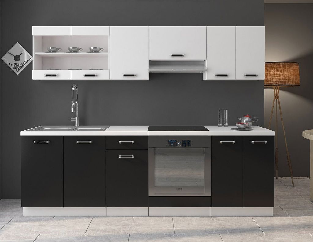 Moderní kuchyně 240/240 cm TAO 1 - černá / bílá Obrázek produktu 