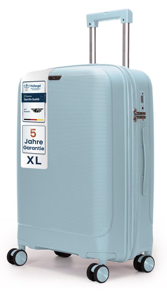 4FLY Leichter Hartschalen-Reisekoffer XL 75 cm (90L) – mit TSA-Schloss, 4 Spinner-Doppelrollen und Aluminium-Teleskopgriff, Aufgabegepäck