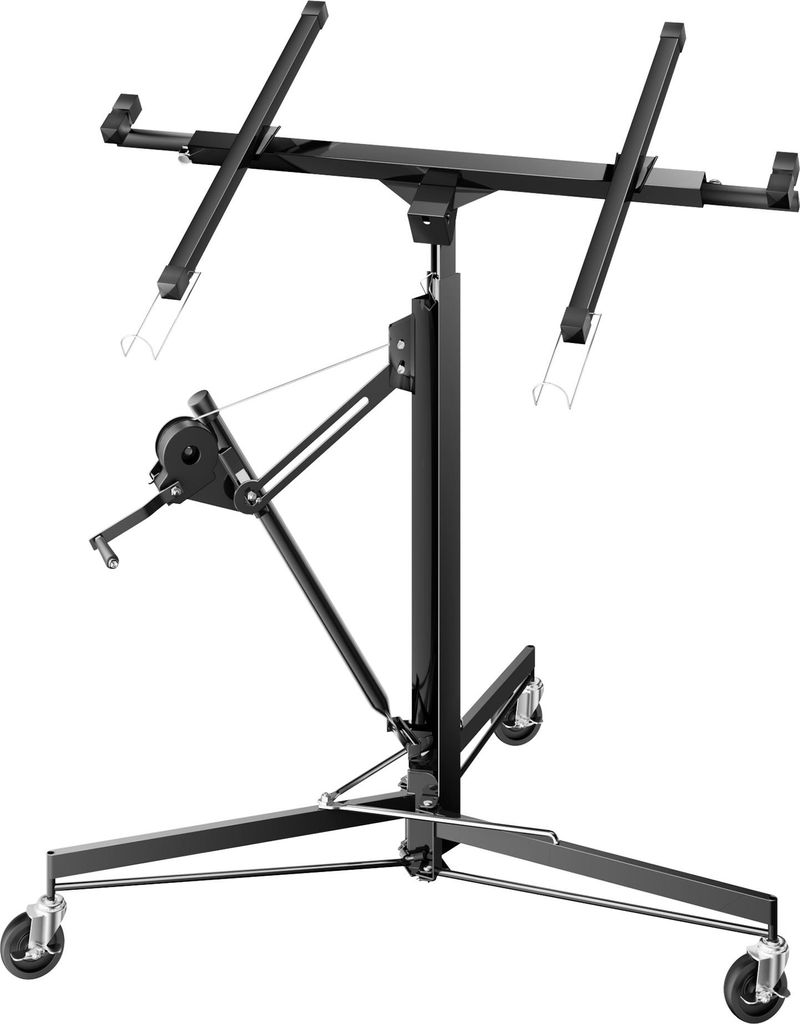 Wiltec XXL Plattenheber bis max. 68 kg, Höhe 140-350 cm, max. Breite 2,90 m, Trockenbau Montagehilfe 1-Mann-Bedienung, 3 Räder mit Feststellbrems...
