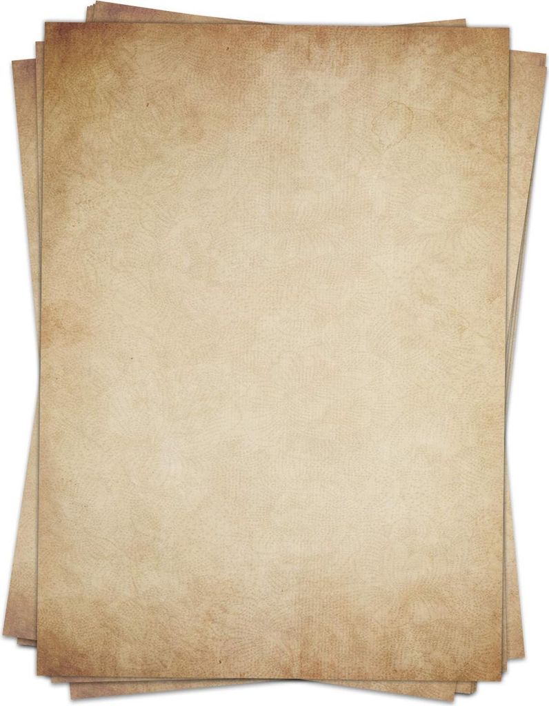 50 Blatt Briefpapier (A4) | Altes Papier -Vintage braun | Motivpapier | edles Design Papier | beidseitig bedruckt | Bastelpapier | 90 g/m²