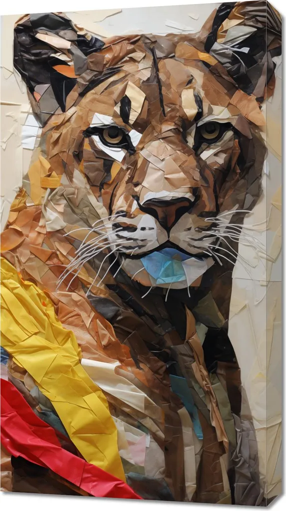 Quadro Tigre 50x90 cm in Carta per Arredamento Soggiorno Moderno
