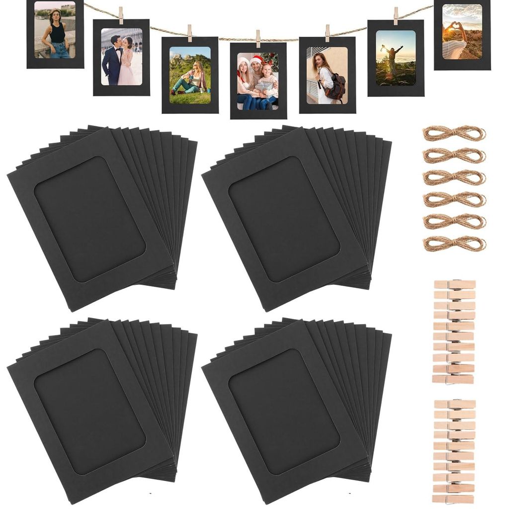 60 Stuks Karton Fotohouders 10 x 15 cm - Zwart voor Productafbeelding 