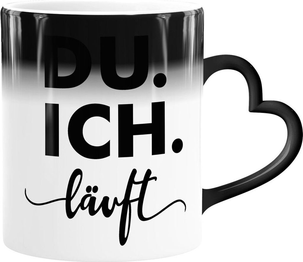 Tasse mit Herz-Henke Farbwechsel Liebesspruch Du Ich Läuft Geschenk-Idee Liebe Valentinstag Freund/Freundin/Partner SpecialMe weiß Magic-Herz-T...