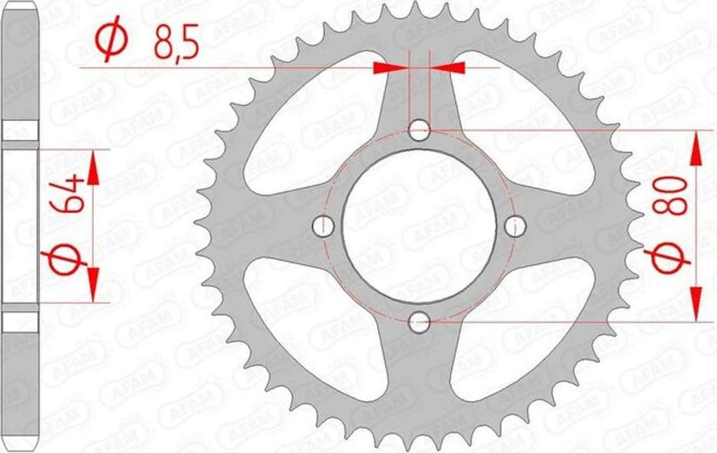 AFAM Kettenrad Stahl Standard - 428