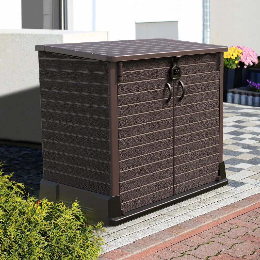 Abri poubelle 850L Duramax StoreAway avec couvercle assisté et plancher