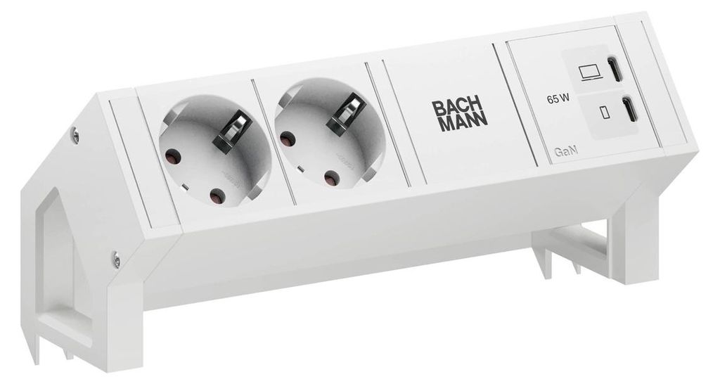 Bachmann Desk2 Pure White 2Xcee7/3, 1Xusb C/C 65W L=0,2M Ral9010