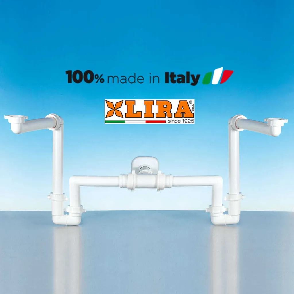 Sifone Bianco Spazio Bagno per Due Lavabi | Montaggio Facile