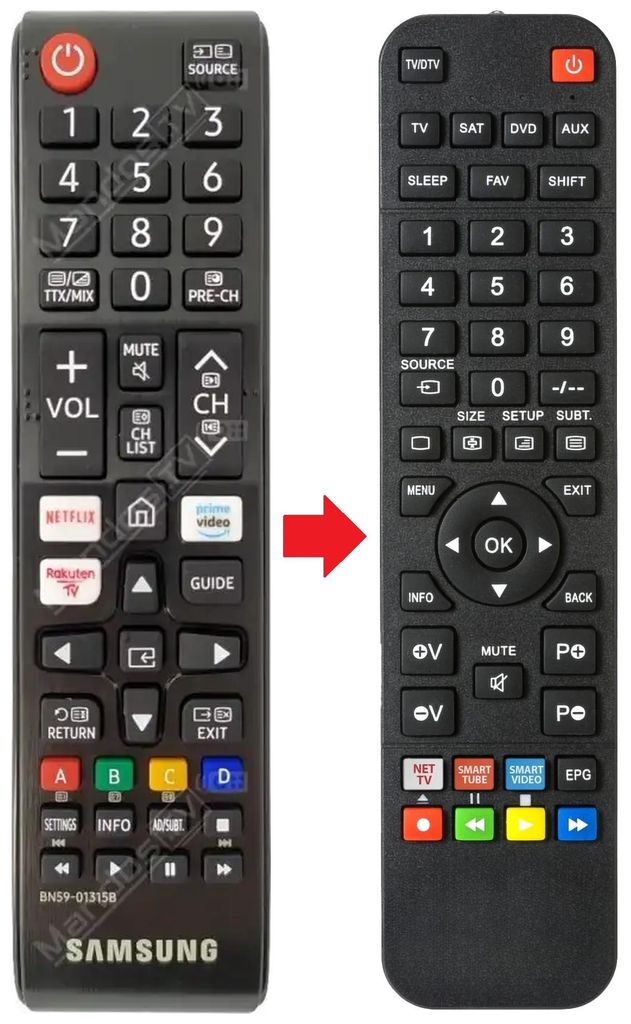 Fernbedienung passend für SAMSUNG UE55RU7022
