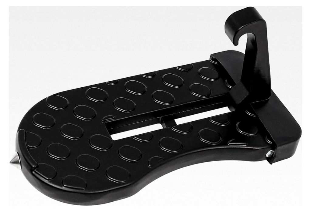 Klappbares Auto Türpedal, Türstufe mit U-Haken Verriegelung, Fußrasten für Fahrzeuge mit Sicherheitshammer, Autotürstufe für SUV/RV, Schwarz