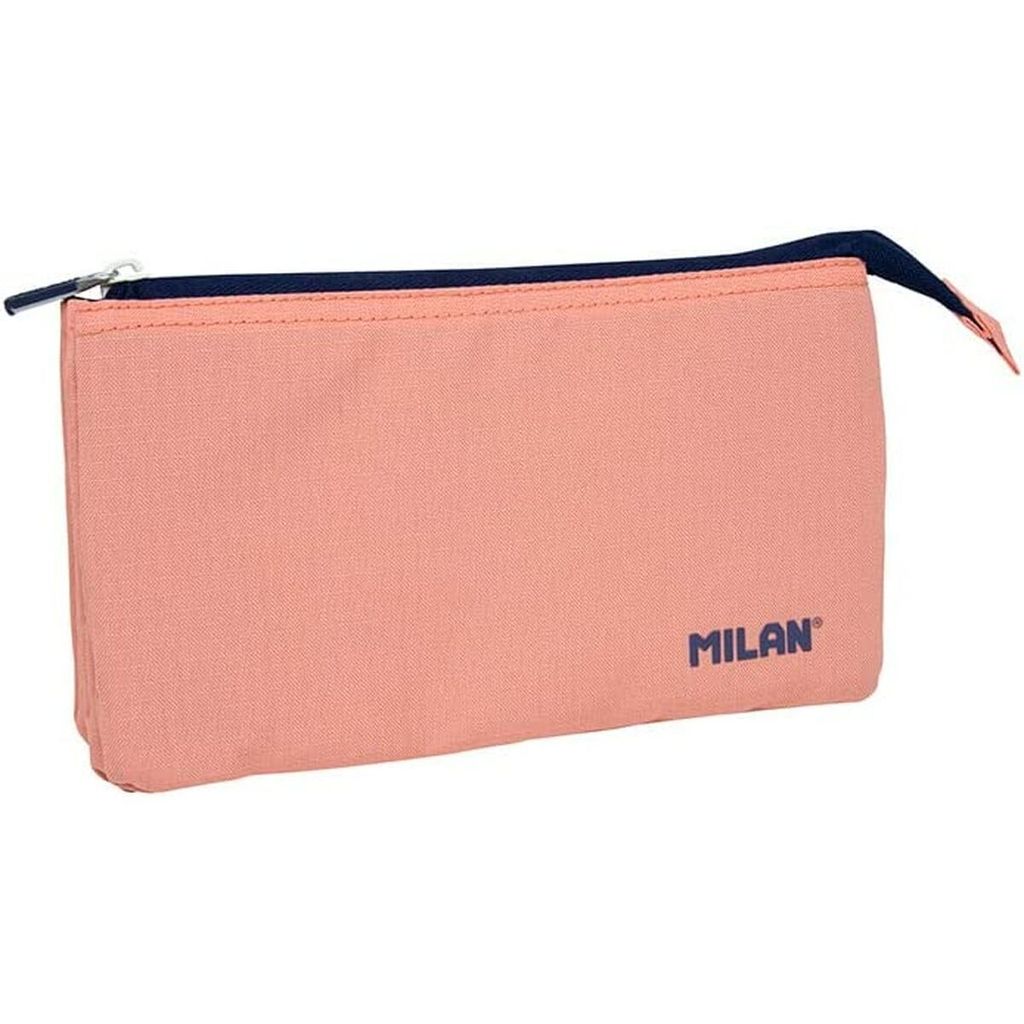 Milan 081133SNCP, Weiches Federmäppchen, Stoff, Polyester, Pink, Einfarbig, Reißverschluss, 220 mm