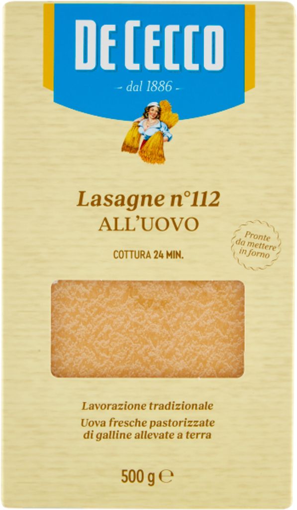 De Cecco Lasagne n.112 włoski makaron lazania jajeczna 500g Zdjęcie produktu 