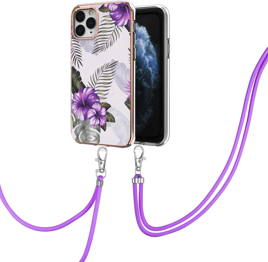 iPhone 11 Pro Cover Viola Fantasia: Stile con Tracolla Regolabile