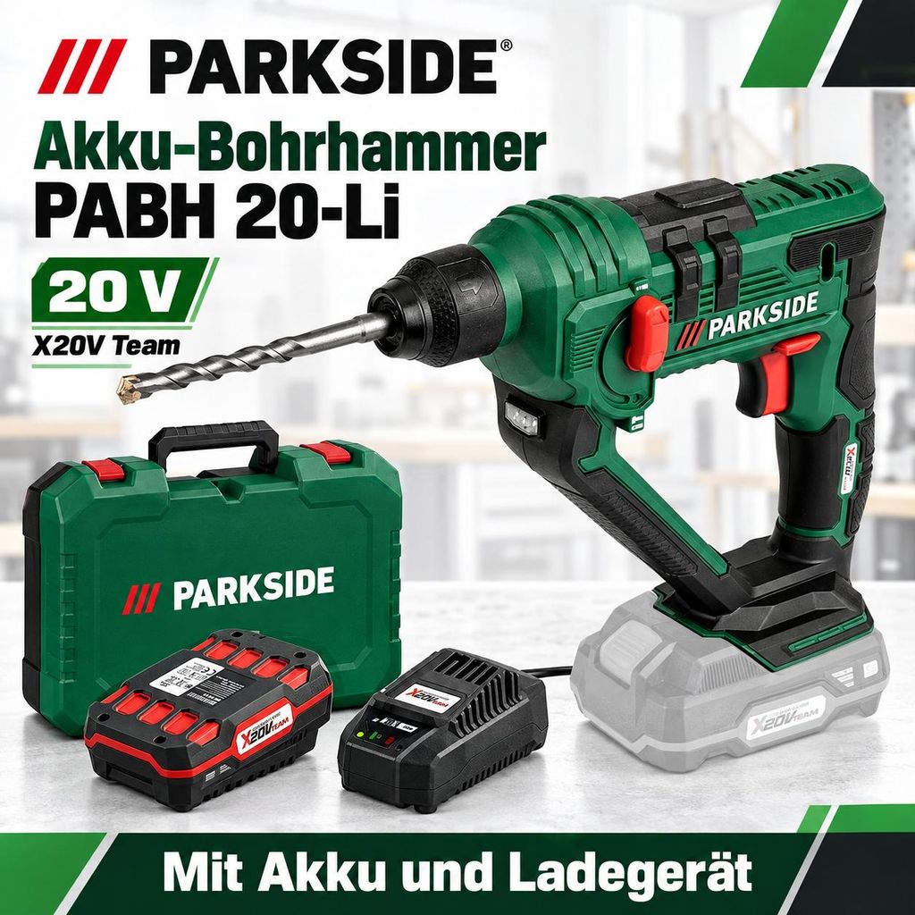 PARKSIDE Akku Bohrhammer PABH 20-Li  X20VTeam mit Akku 2.0 Produktbild 