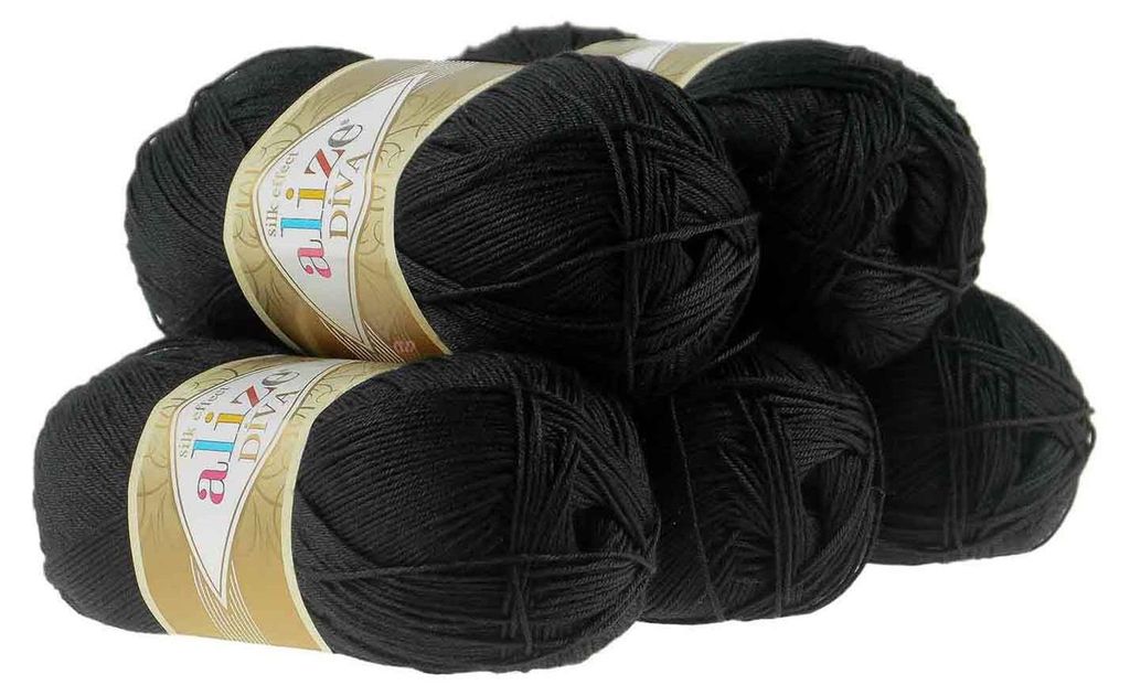 5 x 100g Strickgarn ALIZE DIVA - Häkelgarn Wolle Sommer Stricken Häkeln