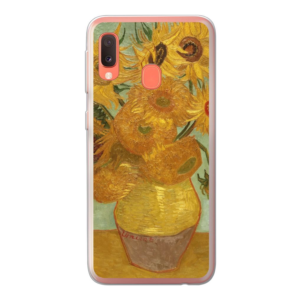 MuchoWow Handyhülle Schutzhülle Hülle für Samsung Galaxy A20e Sonnenblumen - Vincent van Gogh Silikon Softcase Handy Hülle - Abdeckung