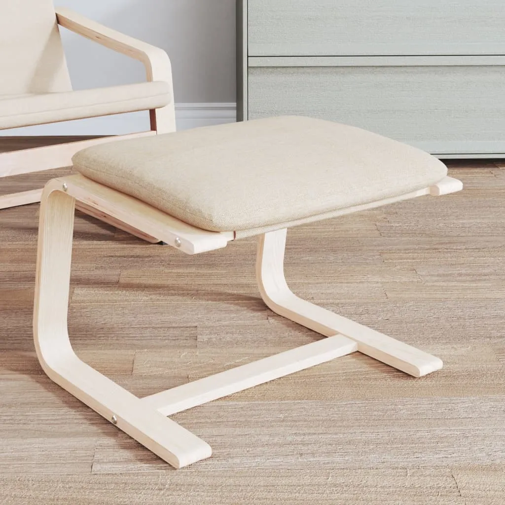 vidaXL Sgabello crema 51x41x40 cm in tessuto - Sgabello imbottito - 2