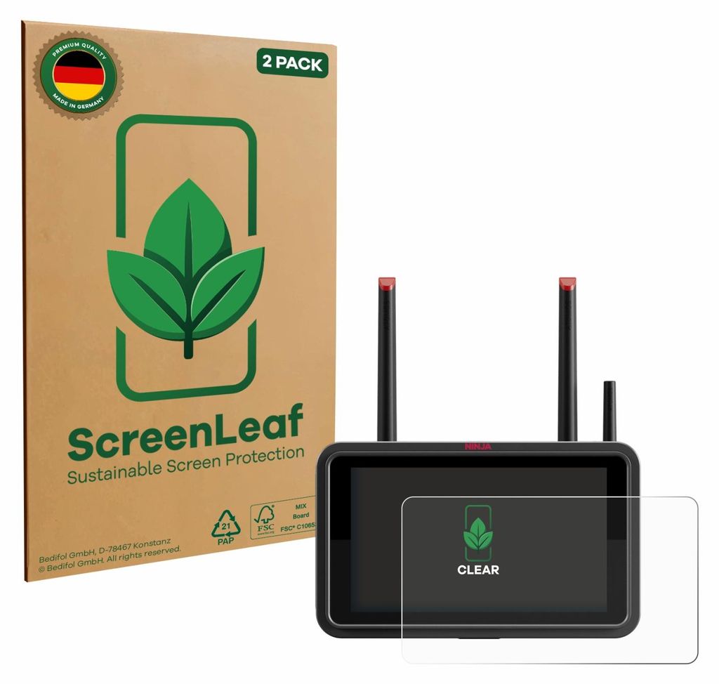 2x ScreenLeaf Schutzfolie für Atomos Ninja TX nachhaltiger Displayschutz Display Schutz Folie Klar Transparent