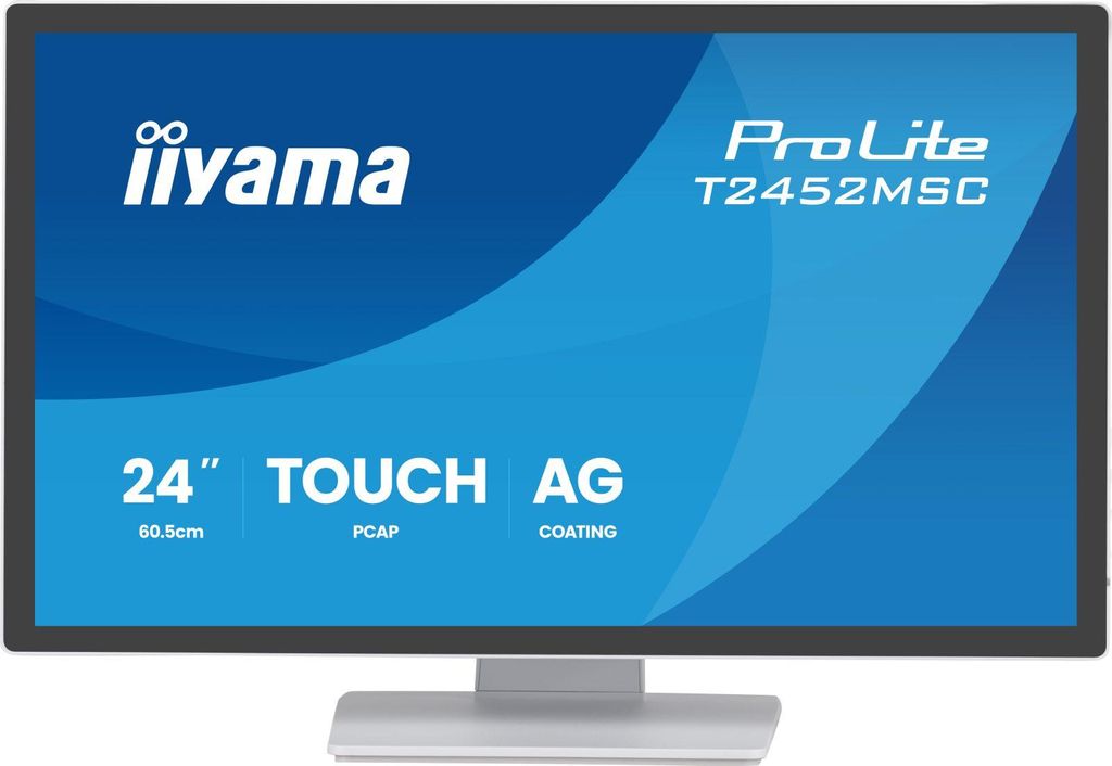 iiyama ProLite T2452MSC-W1AG, LED-Monitor, (FullHD, IPS, Touchscreen