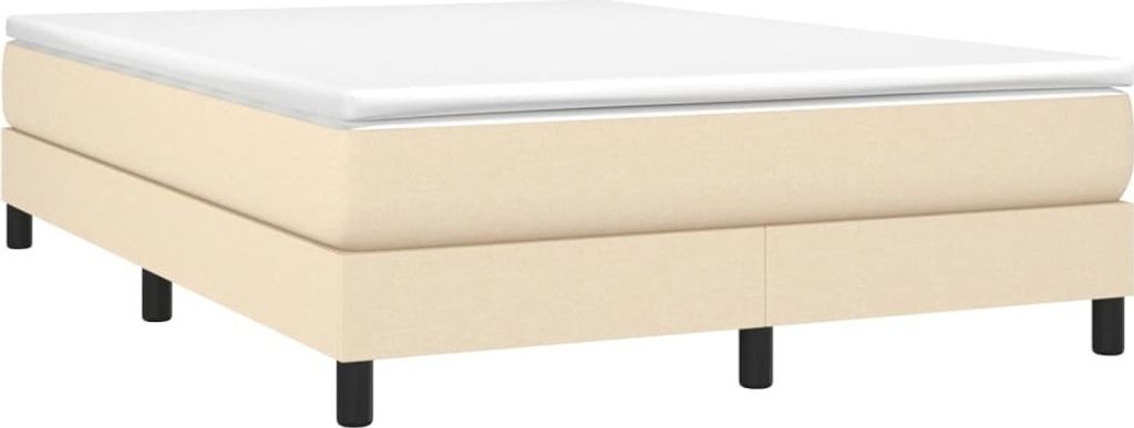 Langlebige Boxspringbettgestell Creme 140x200cm Stoff - Möbel163079 - Klassische BettenJugendbett Tagesbett
