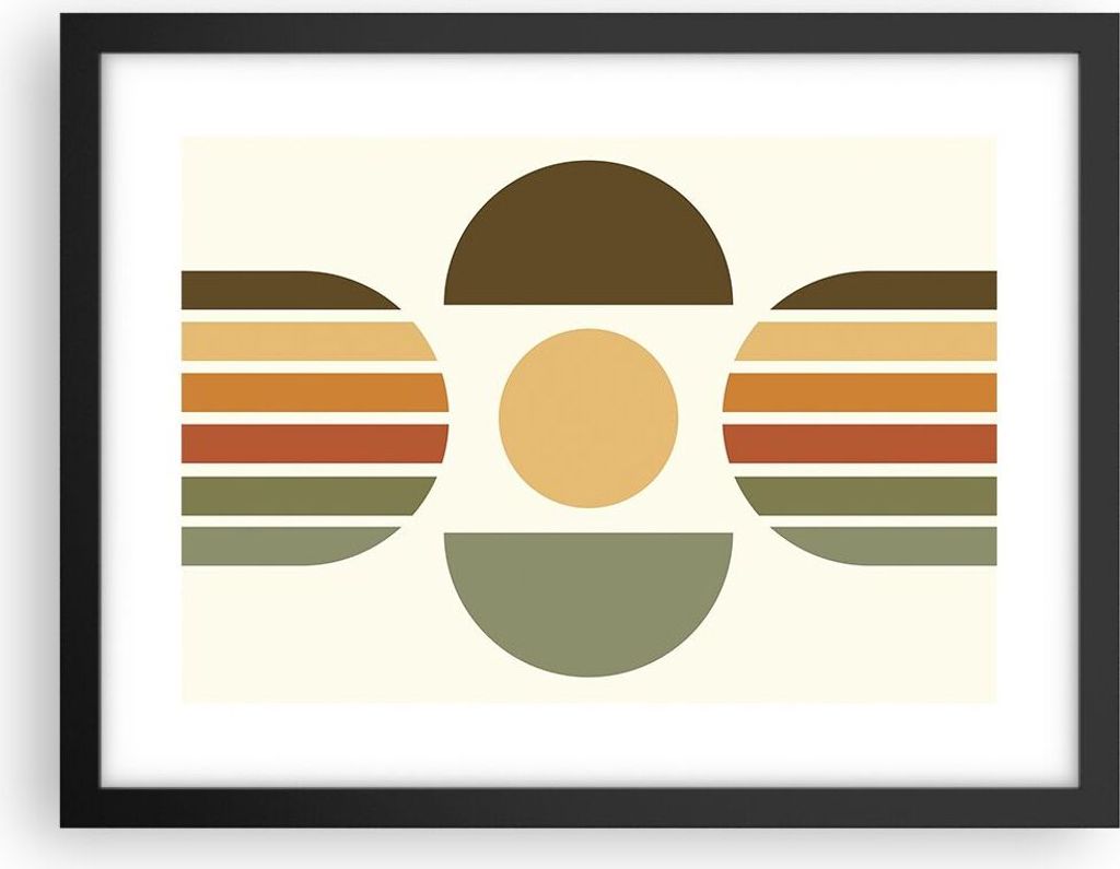 Gerahmtes Poster - Schwarzer Rahmen - Modern gemustert minimalistisch - 40x30 cm - Wand Bild - Wanddeko - Wandbilder - Kunstposter - Wandposter - B...