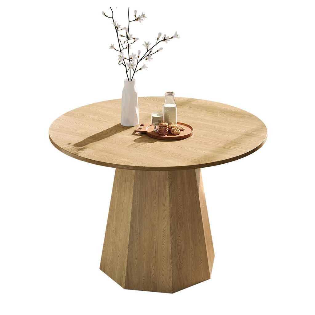 Esstisch Skandinavisch-minimalistischer Stil Esszimmertisch Küchentisch für 4-6 Personen 120 x 120 cm Eichenfarbe