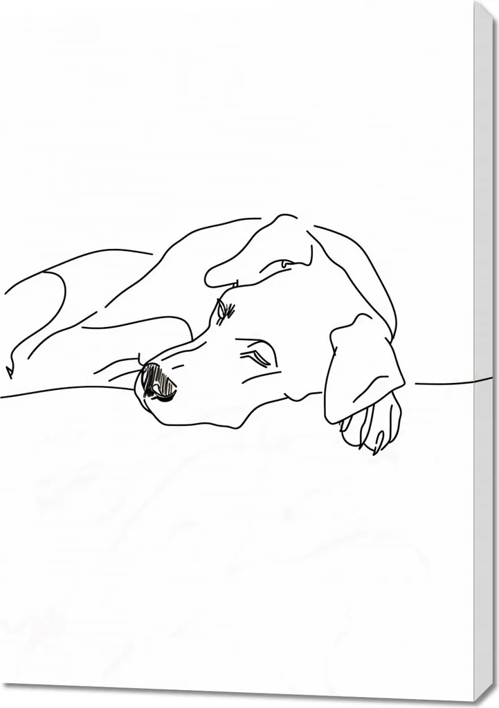 Quadro Cane che Dorme 70x100 | Decorazione Casa Accogliente