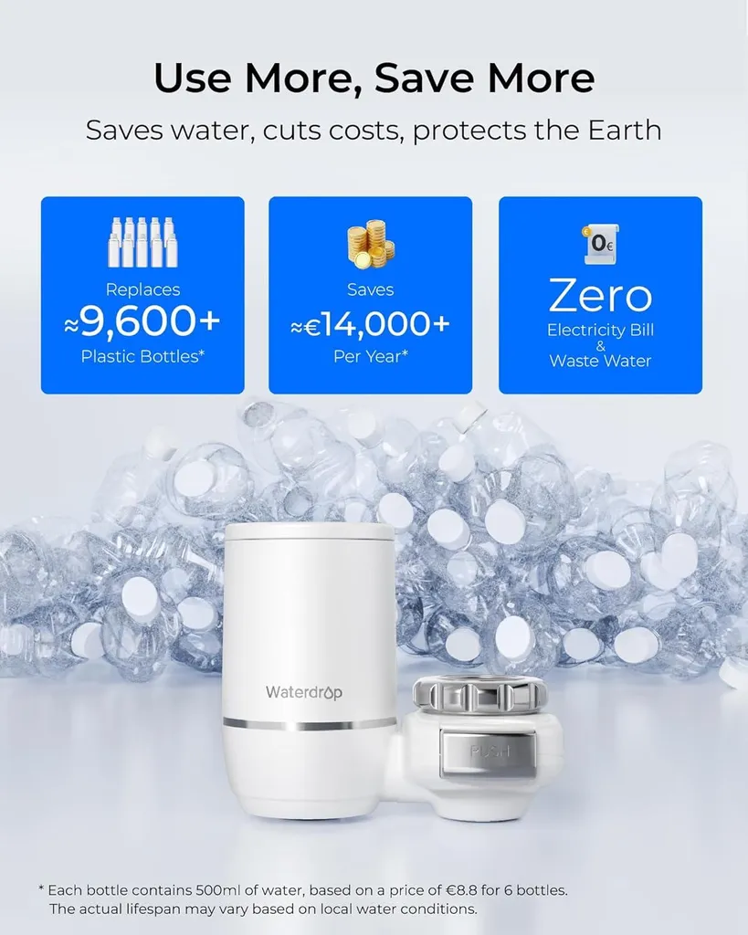 Waterdrop Water Filter Faucet | Carbon Block System | NSF Certified - 8