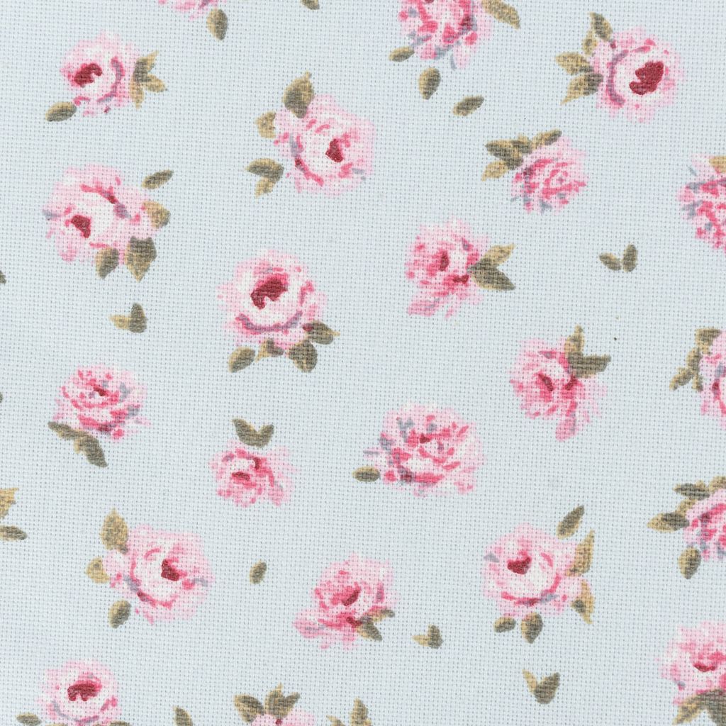 Dekostoff Meterware Classic Little Rose Allover hellblau rosa 1,40m