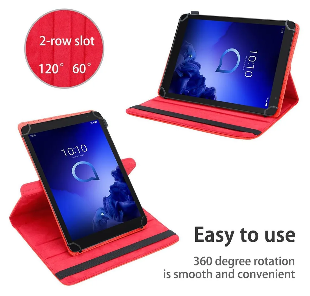 Custodia Per Oscal Pad 100 12 Pollici, Cover In Pelle PU Pieghevole Con Supporto Per Matita E Cinturino Da Polso, Protezione Totale, Colore Rosso
