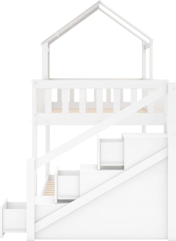 Merax Etagenbett 90x200cm mit Rausfallschutz, Kinderbett Produktbild 6