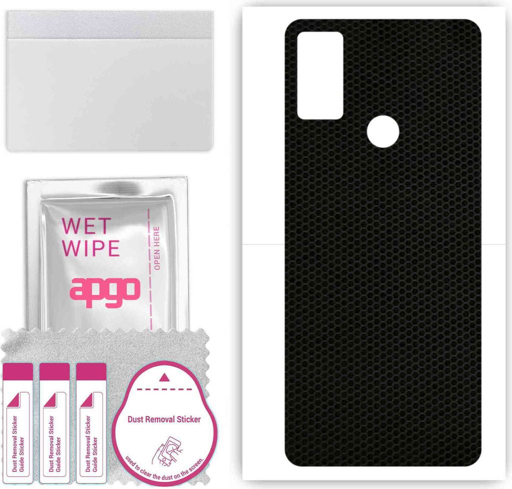 apgo Rückseite Schutzfolie, Skin, kompatibel mit Alcatel 1S 2021, Hinten Displayschutzfolie aus Vinylfolie, kratzfest, einfache Montage - Matrix