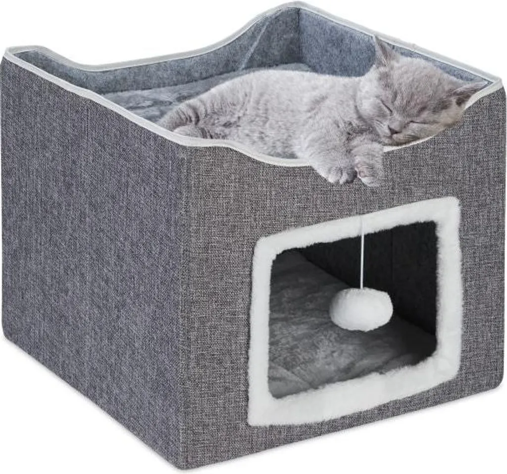 Litière transportable pliable pour chat gris - Idéal pour voyage et studio