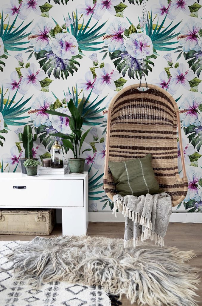 Coloray Fototapete 360x250 cm Latextapete Magicstick - Schöner botanischer Hawaiianer.