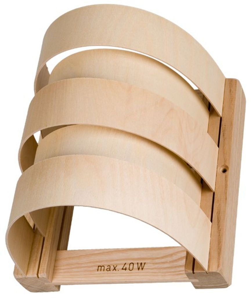 Lampenschirm, 5 Sperrholzleisten, halbrund aus Holz 20 cm Produktbild 