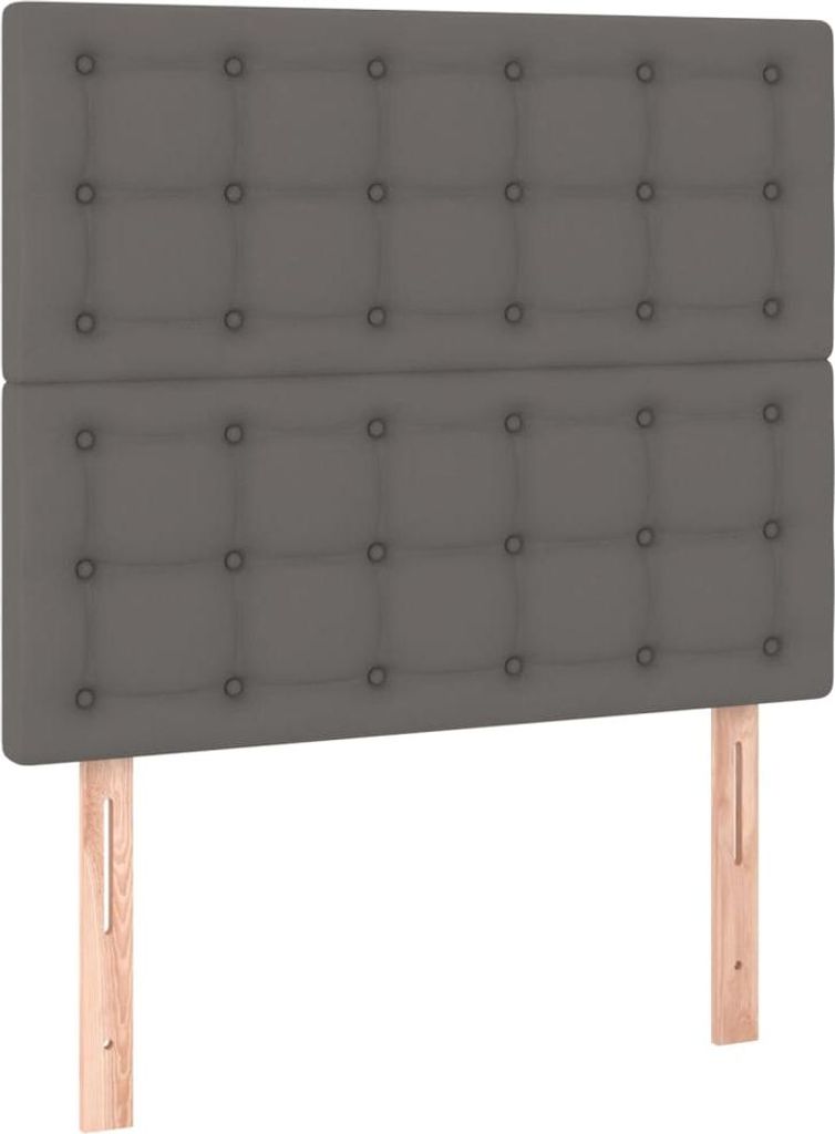 vidaXL Kopfteil Grau 90x5x118/128 cm Kunstleder