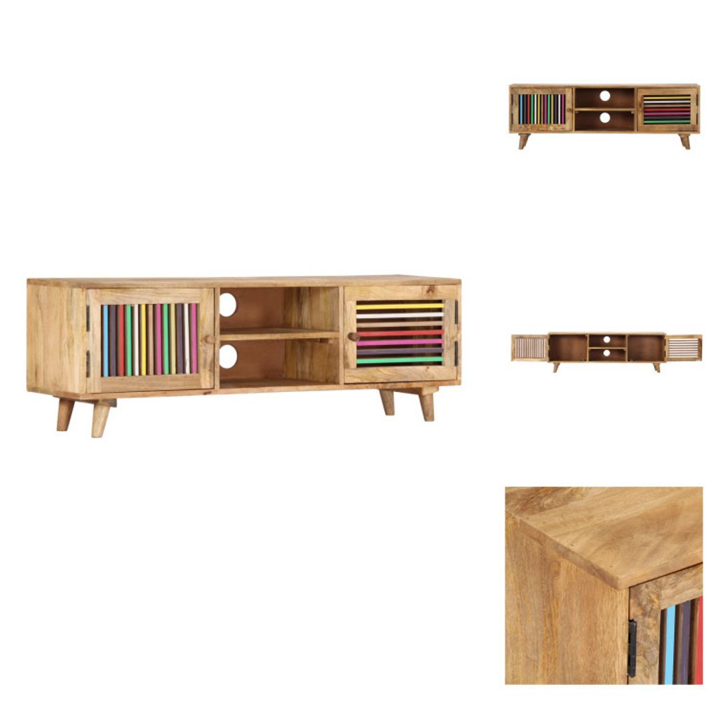 vidaXL TV-Schrank 120x30x40 cm Massivholz Mango - TV-Möbel