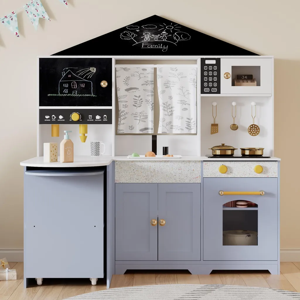 Cuisine Enfant Interactive Merax en Bois avec Accessoires, 3 Ans et Plus - 2