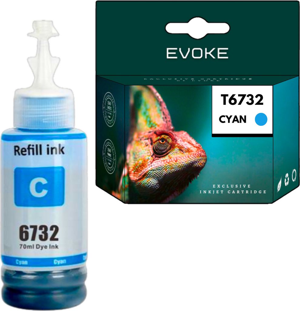 Patrone für Epson T6732 Cyan T6732C ️️ ECOTANK L800 L805 L810 L850 L1800 ️