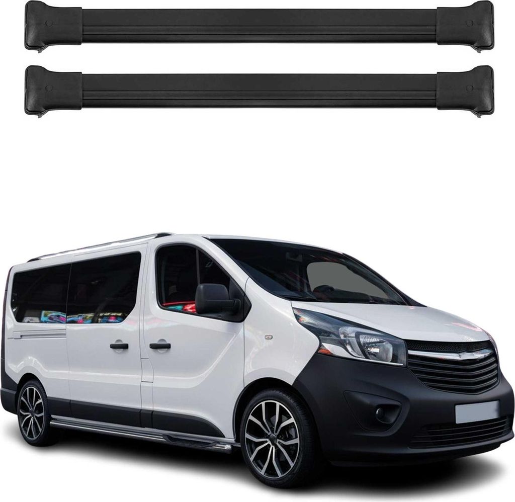 Dachträger Grundtäger für Fiat Talento 2016-2022 75kg Aluminium Schwarz 2 tlg