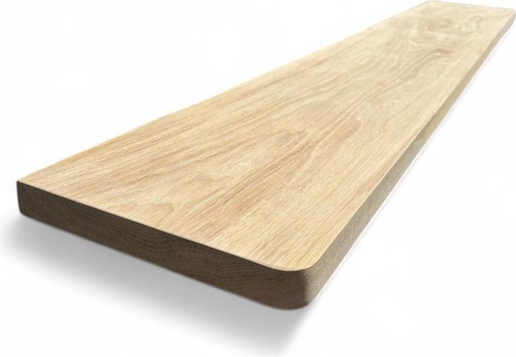 Fensterbank aus massiver Eiche 60x25x2,5cm mit abgerundeten Ecken, Stufe aus Eichenholz, Schwelle aus massivem Eichenholz, Treppenstufe, Eichenbelag