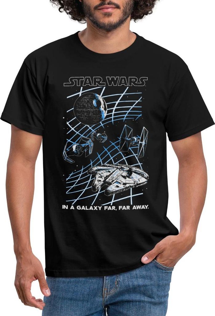 Star Wars Motiv & Spruch In A Galaxy Far, Far Away Männer T-Shirt, S, Schwarz