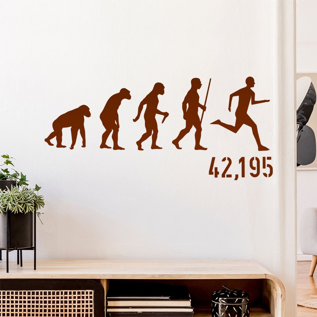 IVII,195 Marathon Evolution Wandtattoo Wandaufkleber Wall Sticker - Dekoration, Küche, Wohnzimmer, Schlafzimmer, Badezimmer