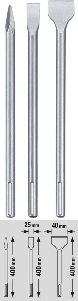 Kit de Burins SDS-Max Einhell pour Travaux de Maçonnerie et Démolition
