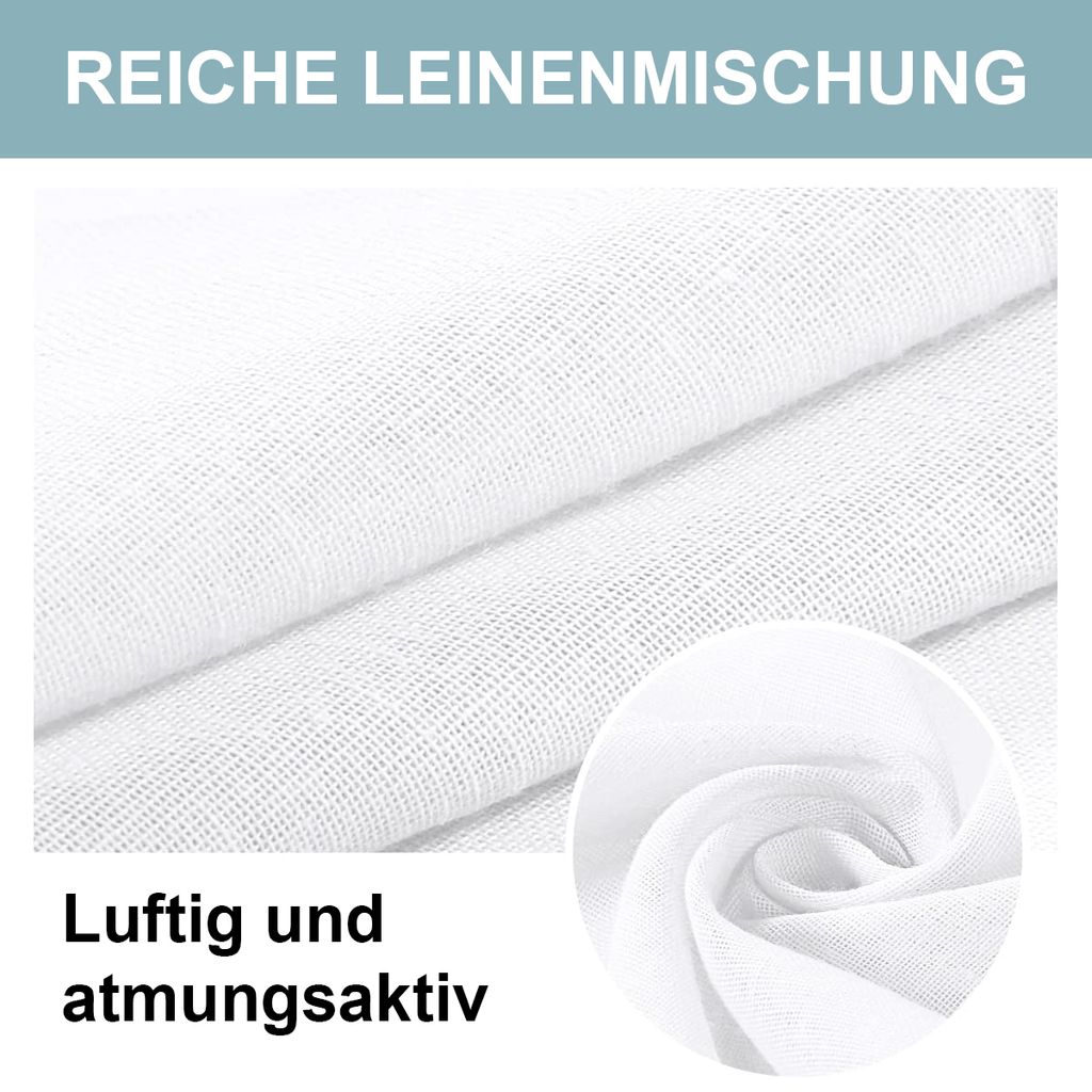 Outdoorvorhang, Leinen-Doppelscheiben-wasserdichte Sonnenschutzvorhänge,Vorhänge, Gardinen, Leinen,2-teilige,Fertiggardinen