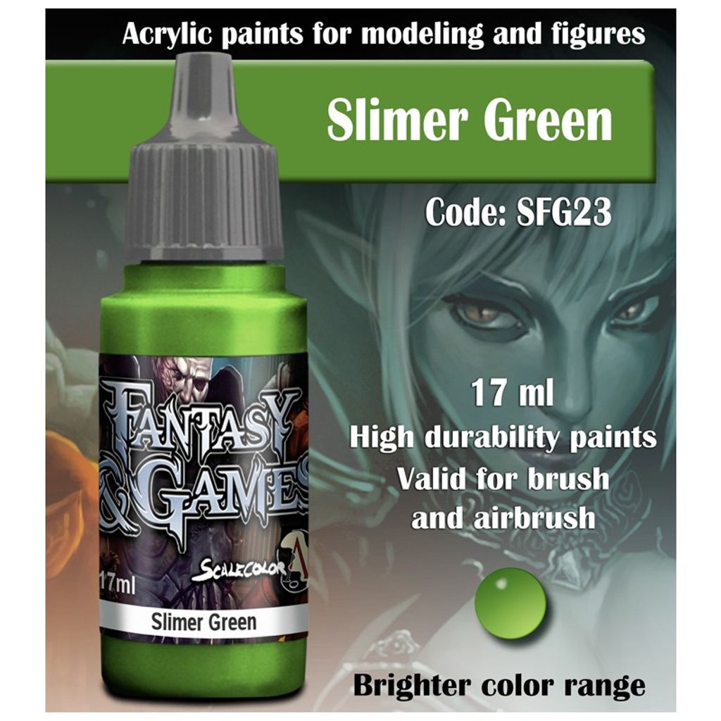 Acrylfarbe Slimer Green 17ml, hoch pigmentiert, für Pinsel, Produktbild 