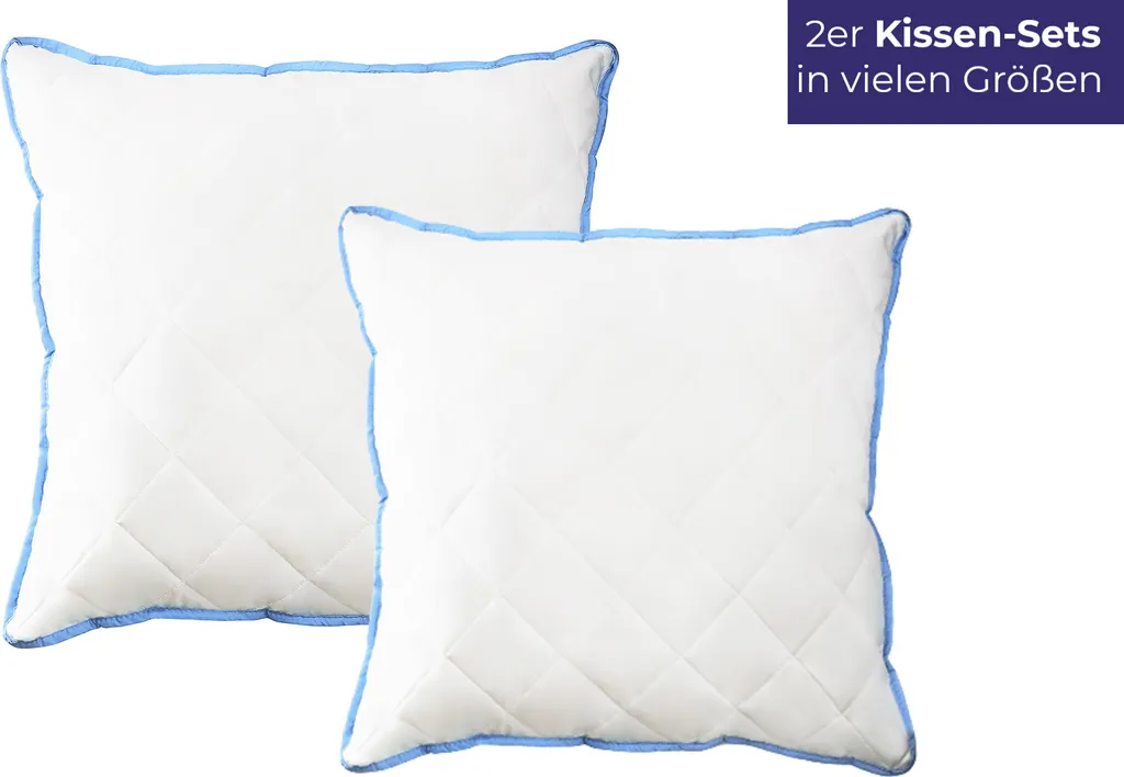 Oreiller 50x50 cm pour Tout Type de Lit - Pack de 2 Coussins Tout Confort