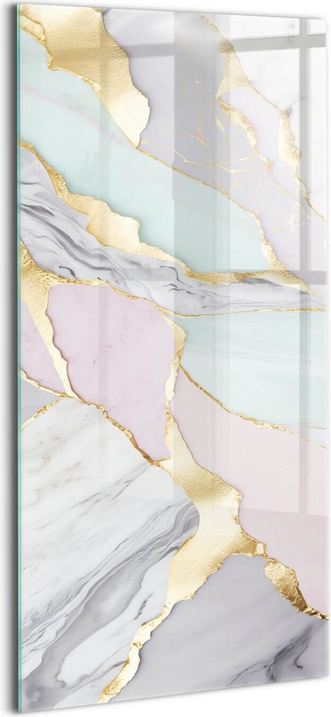 Designer Glasbild - Wandbild - Glas Bild - 60x120 cm - Marmormuster