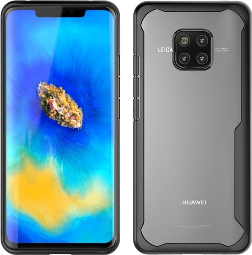 Handy Tasche für Huawei Mate 20 Schutz Hülle Panzer Bumper Case Cover Schwarz