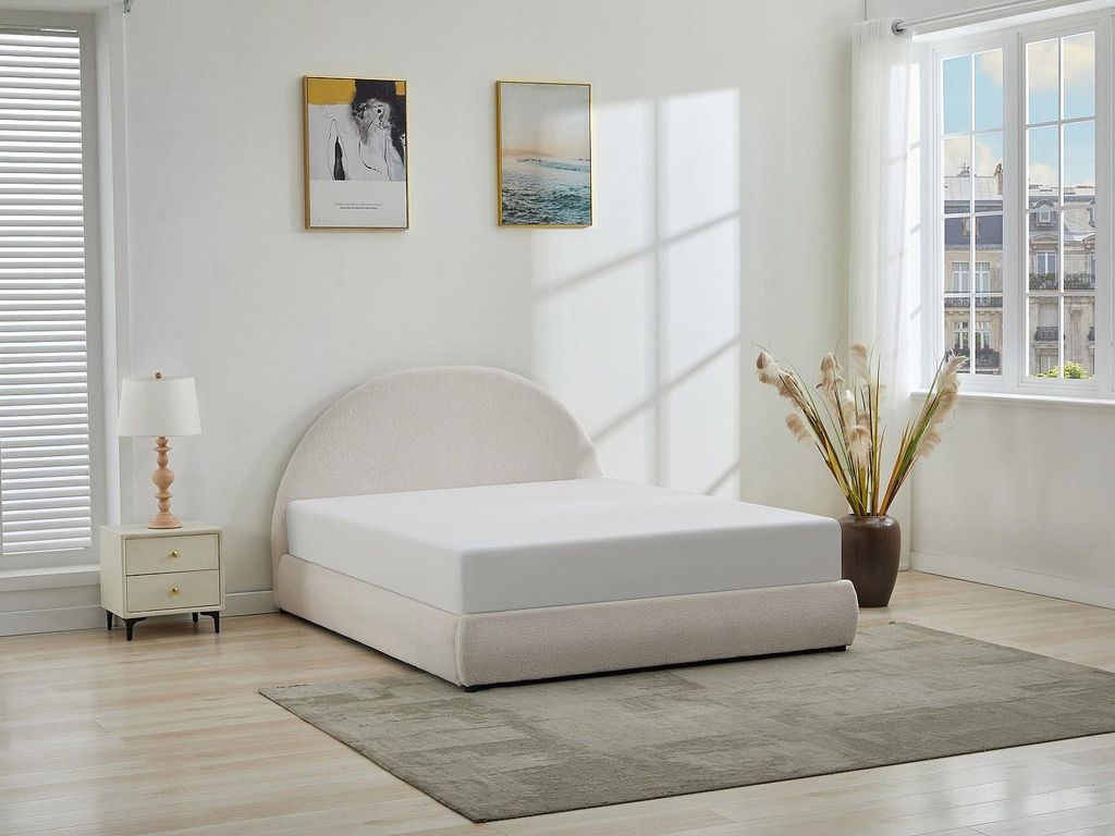 Bett mit Box 140 x 190 cm - Bukla - Creme - LIRIMO